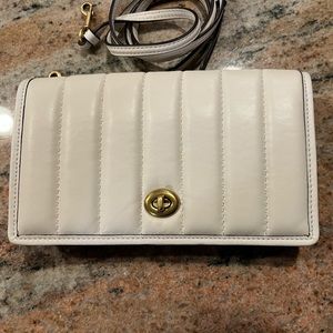 Coach Hayden Foldover Crossbody Clutch With Quilting in Chalk